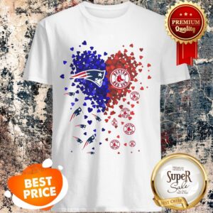 Nice Love New England Patriots Boston Red Sox Logo Tiny Hearts Shape Shirt