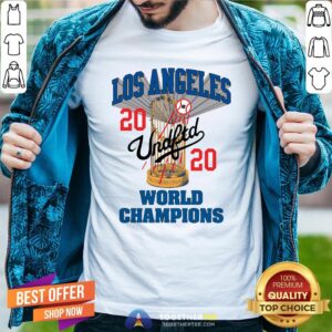 Nice Mlb Los Angeles Dodgers Undefeated 2020 World Championship Dodgers National League Champions 2020 Blue Shirt