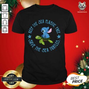 Nice Stitch On The Turtle Keep The Sea Plastic Free Save The Sea Turtles Shirt