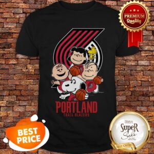 Peanut Characters Mashup Portland Trail Blazers Shirt
