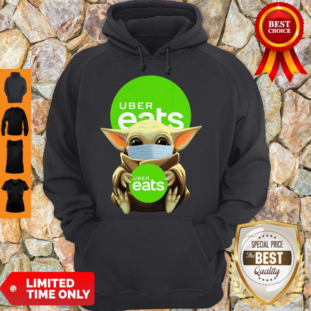 Funny Baby Yoda Face Mask Hug Uber Eats Shirt