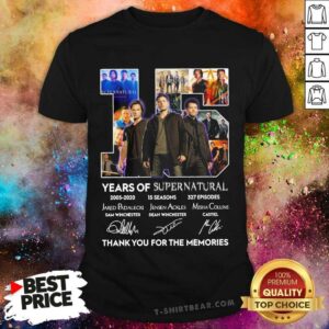 Good 15 Years Supernatural 15 Seasons 327 Episodes Signatures Shirt
