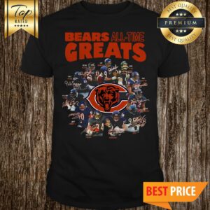 NFL Cool Chicago Bears All Time Greats Team Players Signatures Tiger Shirt