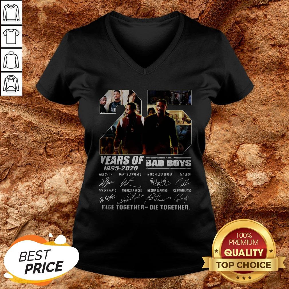 25 Years Of Bad Boys Ride Die Together Signatures Shirt