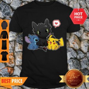 Pretty Stick Night Fury And Pikachu Cute Friendship Shirt