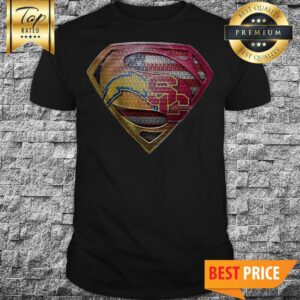 Los Angeles Chargers And USC Trojans American Flag Superman Shirt