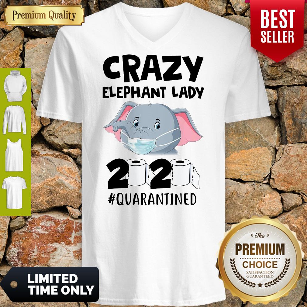 Nice Crazy Elephant Lady 2020 #Quarantined Shirt