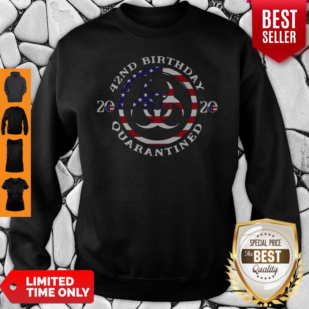 42nd Birthday 2020 Quarantined American Flag Shirt