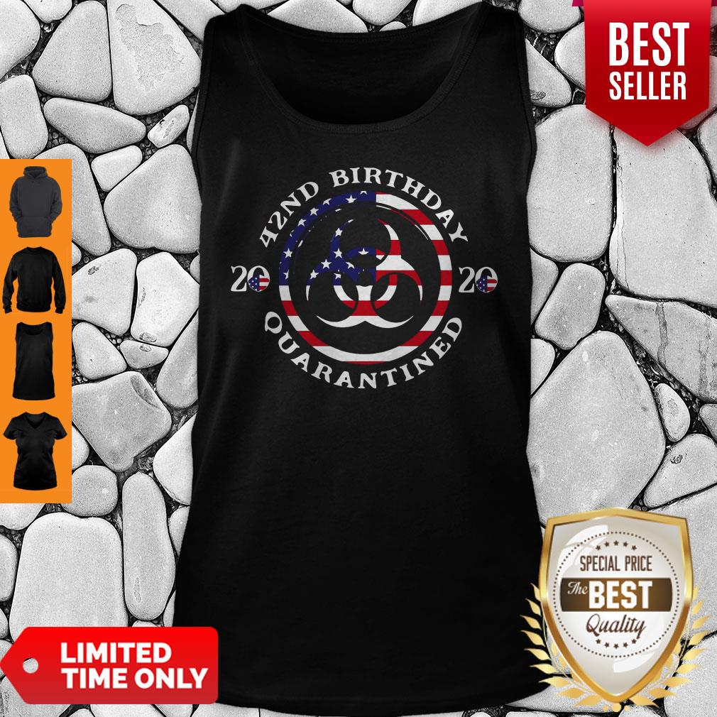 42nd Birthday 2020 Quarantined American Flag Shirt