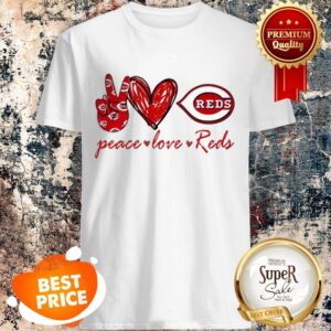 Nice Peace Love Cincinnati Reds Logo Shirt