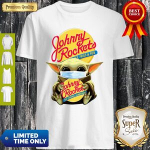 Star Wars Baby Yoda Mask Hug Johnny Rockets Hamburger Covid-19 Shirt