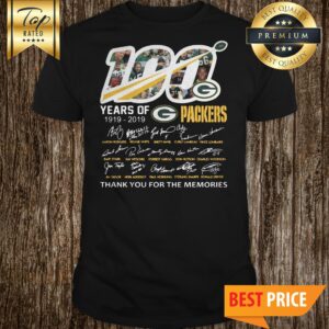 Shirtsupplier USA Green Bay 100 Years 1919-2019 Thank You for Your Memories Football Team Signature Shirt