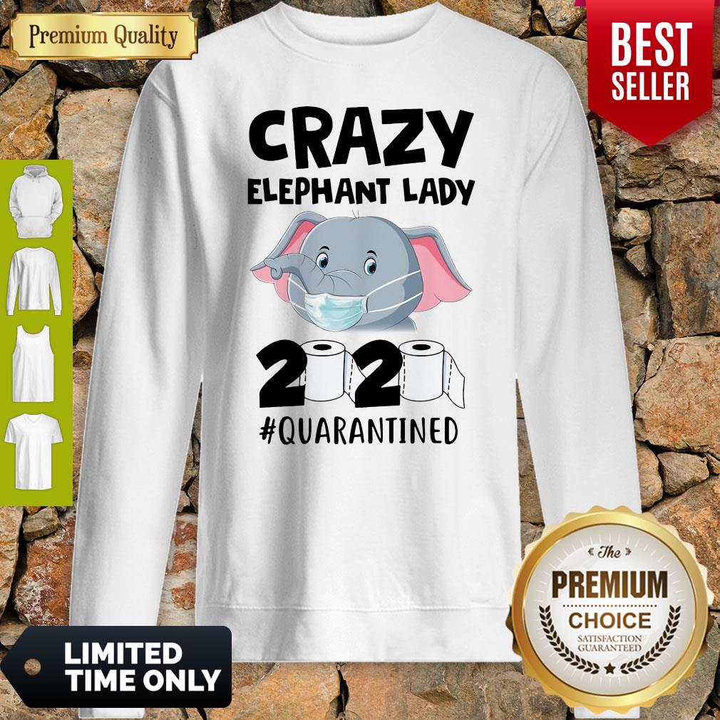 Nice Crazy Elephant Lady 2020 #Quarantined Shirt
