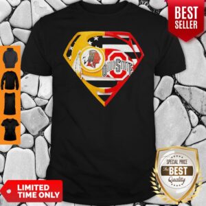 Superhero Washington Redskins And Ohio State Buckeyes Diamond American Flag Shirt