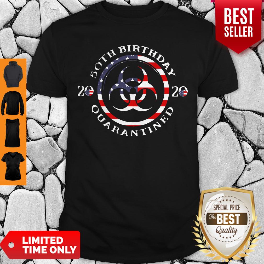 50th Birthday 2020 Quarantined American Flag Shirt