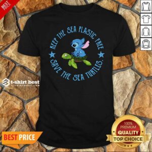 Pretty Stitch On The Turtle Keep The Sea Plastic Free Save The Sea Turtles Shirt