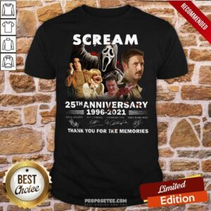 Pretty Scream 25Th Anniversary 1996 2021 Thank You For The Memories Signatures Shirt