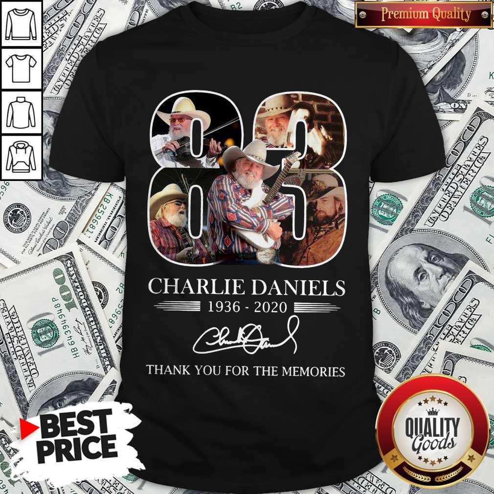 83 Years Charlie Daniels 1936 2020 Thank You For The Memories Signature Shirt