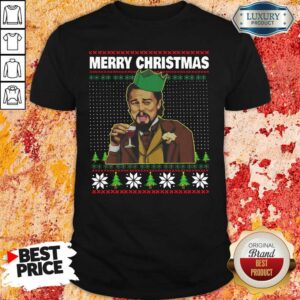 Perfect Leo Laughing Dank Meme Ugly Merry Christmas Shirt