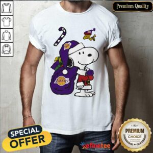 Lovely Snoopy And Woodstock Los Angeles Laker Merry Christmas 2020 Shirt