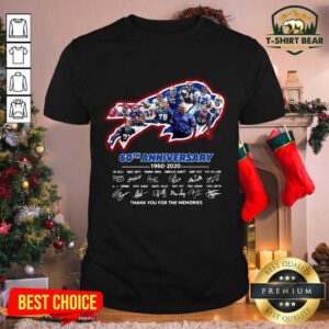 Hot Buffalo Bills 60th Anniversary 1960-2020 Thank You For The Memories Signatures Shirt
