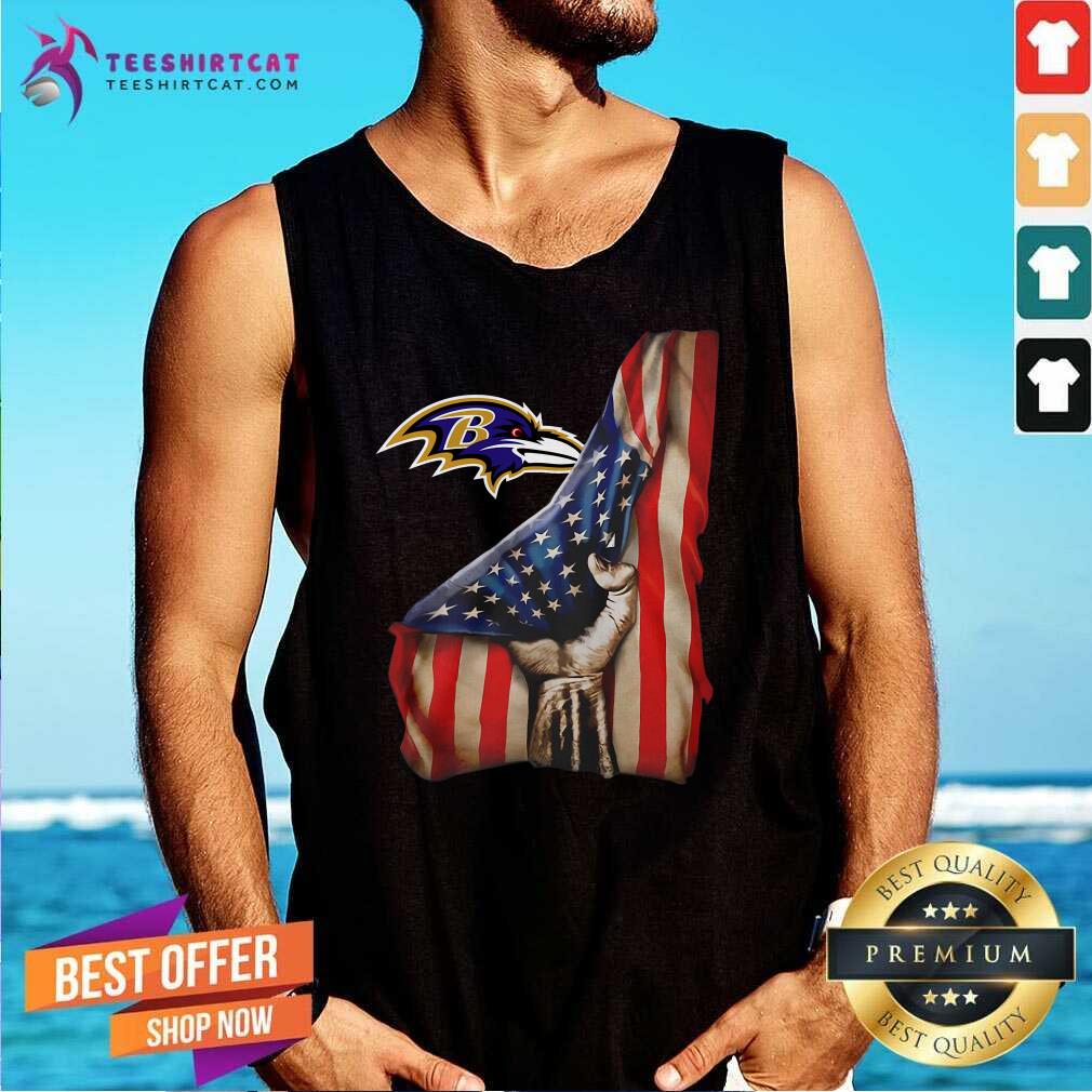 Funny Baltimore Ravens Logo And American Flag Drop 2021 Shirt