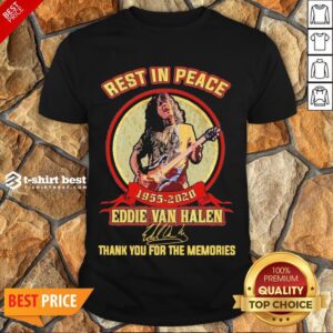 Nice Rest In Peace 1955 2020 Eddie Van Halen Signature Thank You For The Memories Shirt