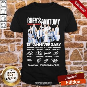 Top Grey’s Anatomy 15Th Anniversary Thank You For The Memories Signatures Shirt
