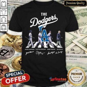 The Dodgers Jackie Robinson Clayton Kershaw Sandy Koufax Vin Scully Signature Road Shirt