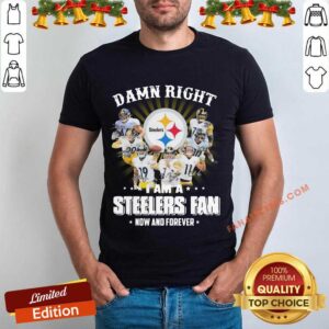 Hot So Damn Right I Am A Pittsburgh Steelers Fan Now And Forever Signature Shirt
