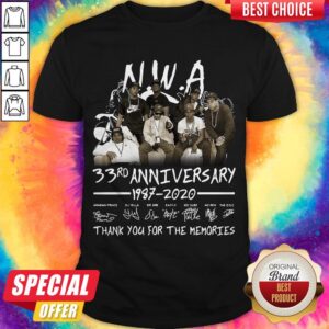 Top Nwa 33rd Anniversary 1987-2020 Signatures Thank You For The Memories Shirt