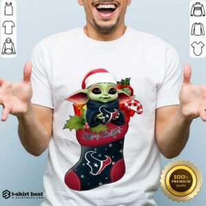 Funny Baby Yoda Hug Houston Texans Ornament Merry Christmas 2020 Shirt