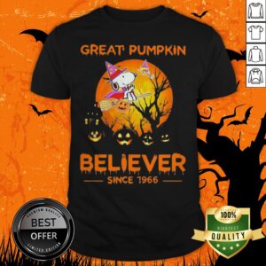 Halloween Snoopy And Woodstock Witch Great Pumpkin Believer Since 1966 Moon Shirt