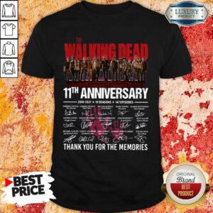 Official The Walking Dead 11Th Anniversary Thank You For The Memories Signatures Shirt