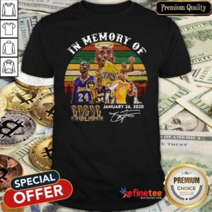Great Vintage Retro In Memory Of Kobe Bryant January 26 2020 Signature Shirt