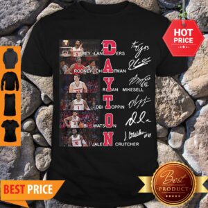 Nice Dayton Flyers Signed Trey Landers Rodney Chatman Ryan Mikesell Shirt