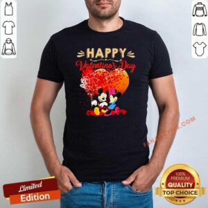 Original Mickey And Minnie Mouse Happy Valentines Day Heart Shirt