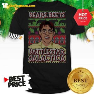 Official Michael Scott Bears Beets Battlestar Galactica Ugly Christmas Shirt