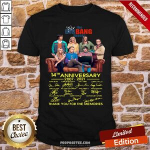 Perfect The Bigbang Theory 14th Anniversary 2007 2021 Signatures Thank For The Memories Shirt