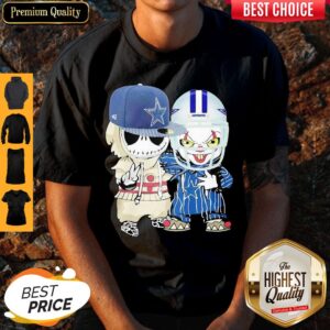 Jack Skellington And Joker Player Dallas Cowboys Football T-Shirt