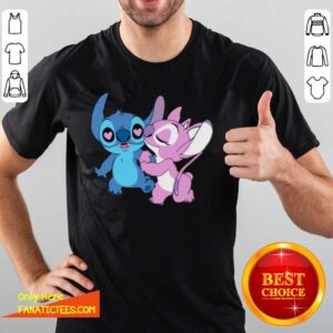 Pretty Couple Stitch Angel Love Shirt