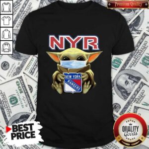Baby Yoda Face Mask Hug New York Rangers Shirt
