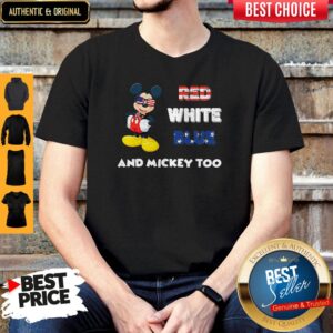 Top Red White Blue And Mickey Too American Flag Independence Day Shirt