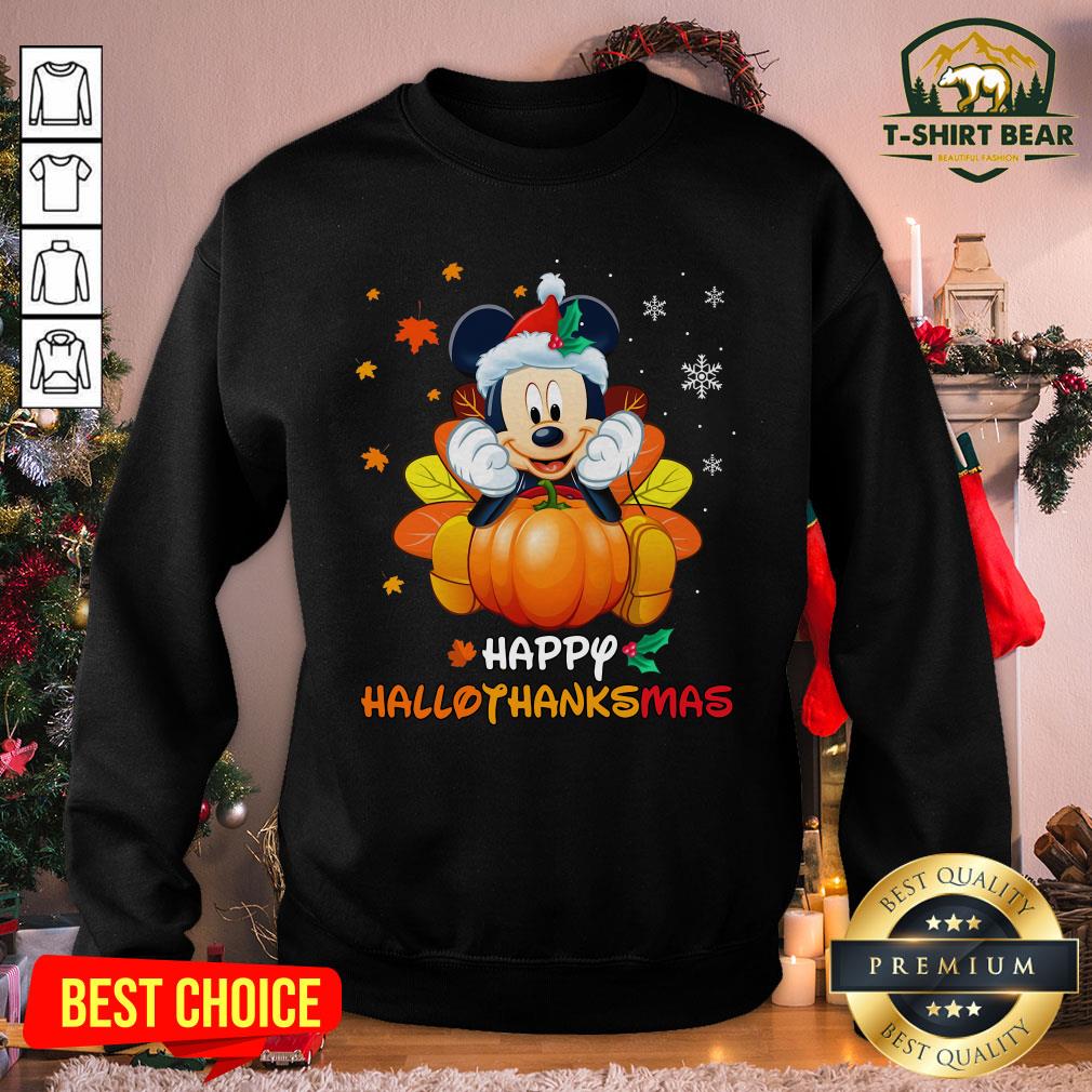Awesome Mickey Mouse Santa Happy Hallothanksmas Shirt