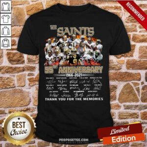 Original The Saints 55th Anniversary 1966 2021 Signatures Thank Shirt