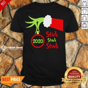 Pretty Grinch Hand Holding Ornament 2020 Stink Stank Stunk Merry Christmas Shirt