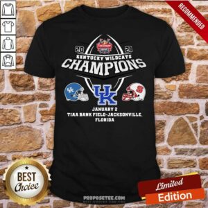 Original Kentucky Wildcats Champions January 2 Tiaa Bank Field Jacksonville Florida Shirt