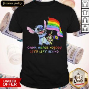 LGBT Stitch Ohana Means Nobody Gets Left Behind Flag Shirt