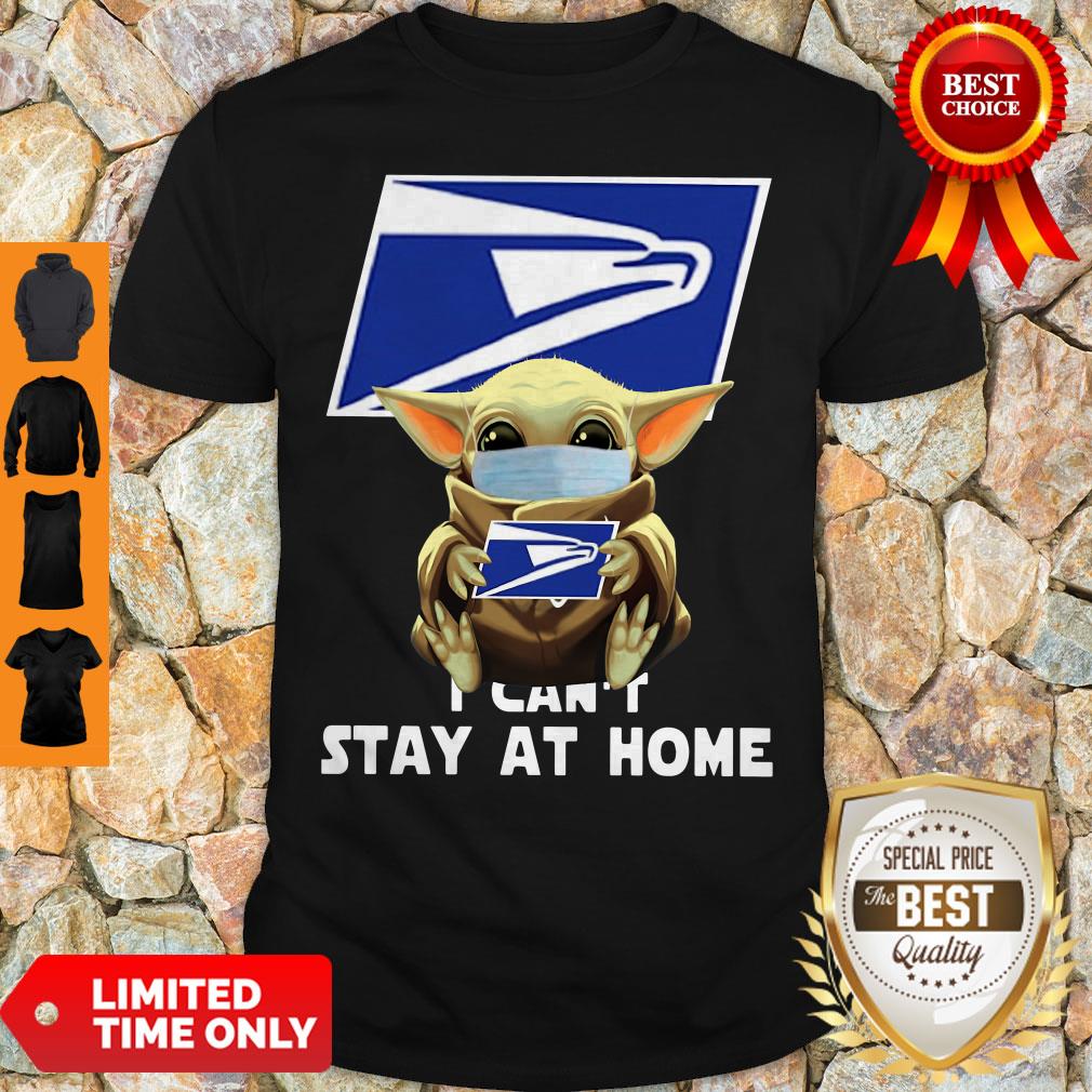 Official Baby Yoda Face Mask Hug Us Postal Service I Can't Stay At Home Shirt