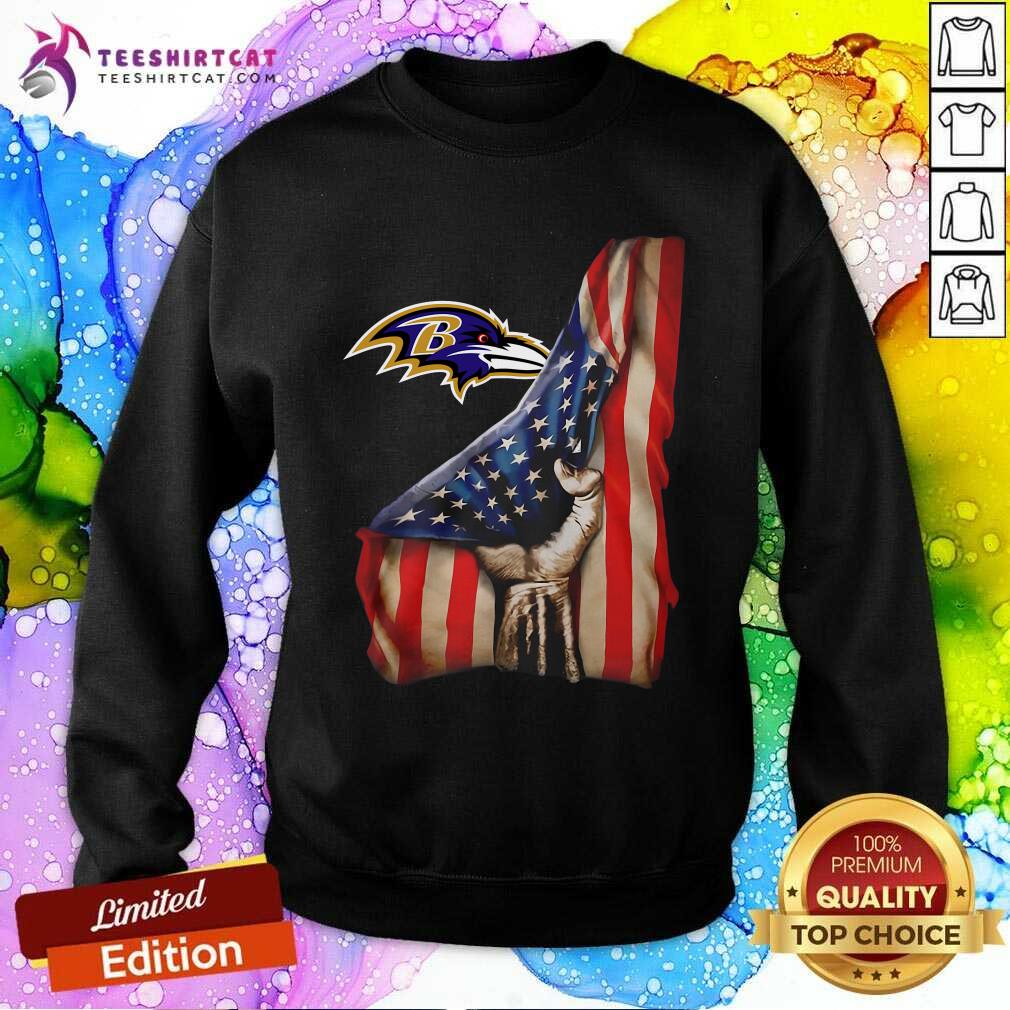 Funny Baltimore Ravens Logo And American Flag Drop 2021 Shirt